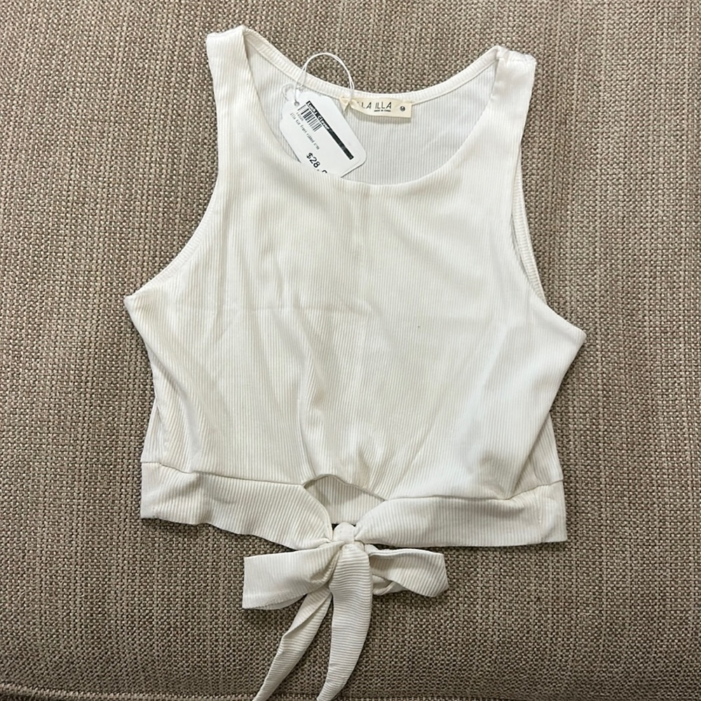Tie Front Cropped Tank